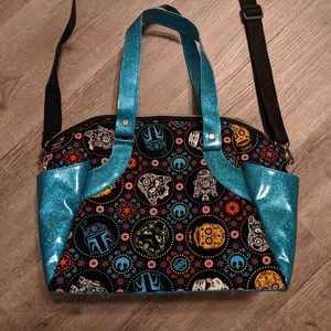 Star Wars Sugar Skull / glittery teal vinyl purse